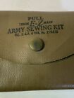 Vintage Wwii Pull E-z Army Sewing Kit With Pins thread   Buttons Water Resistant