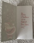Unused Christmas Santa Carry Tree Ornaments Starburst Greeting Card 1950s 1960s