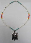 Native American Seminole Handmade Turtle Nickel Silver Necklace C Johnson