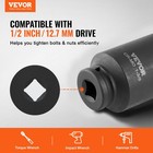Vevor Axle Nut Impact Socket Set 1 2  Drive Deep 12-point 8pcs Metric Nut Socket