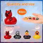 80 Pcs Halloween Mini Resin Ducks  Tiny Halloween Ducks