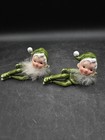 Vintage Fur Beard Pixie Elves Rare Pair Of Inarco Japan 1960s 