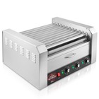Commercial Electric 30 Hot Dog 11 Roller Grill Cooker Machine With Bun Warmer