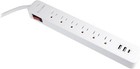 6 Ft Surge Protector Power Strip   6 Ac Outlets With 3 Usb Charging Ports