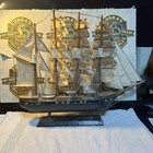 Vintage Pamir Wooden Tall Sailing Ship Model With Stand Display Boats Water