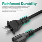 5 Pack 5ft  1 5m  2 Prong 2 Slot Polarized Power Cord Cable Replacement Black
