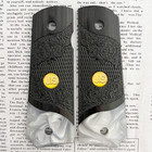 1911 Full Size Carved Black Rosewood Pearl Grip Panels Fits Government Clones