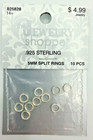 Jewelry Shoppe Finding Jump Split Oval Rings Heavy Sterling Silver New 4 5 6 8mm