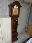 Ridgeway Mahogany Finish Tall Case Clock  Includes Pendulum   1 Weight  82  Tall