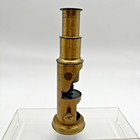 Vintage Brass Drum Portable French Microscope Made In France Small 6   