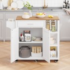 Rolling Kitchen Island Cart Utility Trolley Cabinet Storage Spice Towel Rack