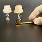 Dollhouse Touchless Sensor  1 12 Blue Table Lamp Light Led Miniature Bedroom