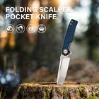 Edc Folding Knife 4 29 Inch Titanium Coated Steel Blade Flipper W  Pocket Clip