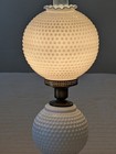 Vintage Fenton Hobnail Milk Glass Double Globe Electric Lamp 
