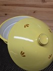 Vintage Dru Holland Yellow Tulip Enamel Cast Iron Skillet Pan W Lid Mcm Dutch 8 