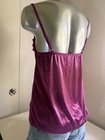 Vintage Magenta Satin Lace Trim Cami Top Size Xs To S 