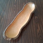 Rustic Live Edge Rectangle Hand Turned Wooden Bowl 17    Long Light Wood Lovely