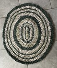 Oval Rag Rug  Handmade  Green Tones  33    By 28   