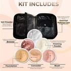 Xxl Kit W cosmetic Case Full Size Mineral Makeup Set Bare Face Foundation Powder