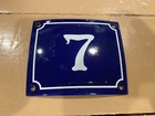 Vintage Style Blue Enamel Porcelain French House Number Door Steel Metal Sign 7