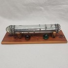 Kaleidoscope Teleidoscope Glass Rod Constructed 3 Marbles Wood Display Stand Vtg