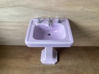 Antique 24x20 Orchid Lavender Lilac Pedestal Bathroom Sink Old Standard 280-26e