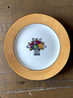 Vintage Noritake Art Deco Plate  Green Wreath Mark  Floral Basket  Gold Rim
