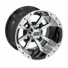 Set Of 4 Golf Cart Gtw Storm Trooper 10 Inch Machined Black Wheel W  3 4 Offset
