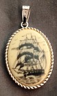Inuit Eskimo Hand Paint Ship Necklace 