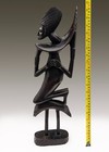 Senufo African Black Wood Carving 19 5  Tall Ancient Mother  Ivory Coast 1kg
