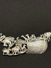 Rare Vintage Noah   s Ark Silver Plated Religious Statement Necklace