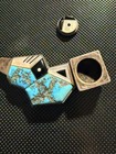 1960s Sterling Silver Turquoise  Onyx   Mop Tobacco Native American Pipe 