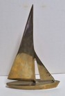 Vintage 1970s Mid Century Modern Solid Brass 10    Sailboat Made In Taiwan Roc