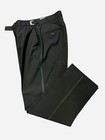 Black Flat Front Satin Stripe Tuxedo Pant - 100  Wool 