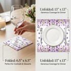 100 Pcs Paper Napkins Disposable  Vintage Purple Floral Cocktail Napkins   Be   