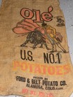 Vtg Ole  Bull Rider Colorado Potatoes Burlap Bag 100 Lb Gunny Sack Antique Rare