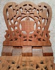Vintage Handcarved Teak Wood Folding Book Magazine Rack Holder 