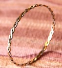 Native American Navajo Vintage Sterling Silver 12k Gf Twist Bangle Bracelet