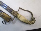 Us War Of 1812 Eagle Head Sword   Scabbard Gold Blue Etched Blade