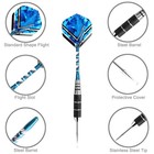 2 Sets Steel Tip Darts Barrel Aluminum Shafts Professional Dart Set - 6pcs Total