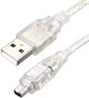 Usb 2 0 Male To Ieee 1394 Mini 4pin Ilink Firewire 3 Feet  Translucent