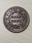 1846 Braided Hair Half Cent - Us 1 2c Copper Penny Coin - Complete Appearance--
