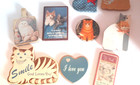 Cat Refrigerator Magnets Assorted Vintage Set Of 8 Wood Metal Fabric