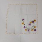 Vintage Lot Of 7 Floral Womens Handkerchiefs Hankies Yellow