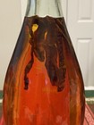 Vintage Thick Green Glass Bottle Vinegar Oil Infused With Red Chili Pepper  16   