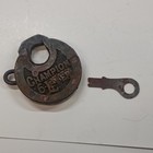 Antique Champion 6-lever Pancake Padlock  With Key  Works 