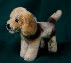 Vintage Rare Small Steiff Biggie Beagle Dog Mohair Plush With Original Collar