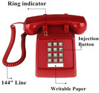 Push Button Retro Corded Phone Desk Telephone Vintage Working Loud Black Decor