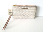 Michael Kors Jet Set Travel Double Zip Wristlet Wallet Vanilla Pink Blush    new    