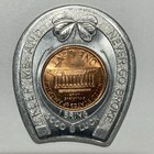 Encased Lincoln Cent Good Luck Token Horseshoe 1995  keep Me And Never Go Broke 
